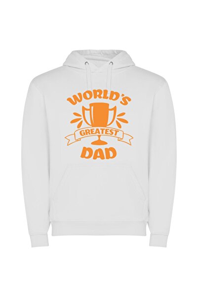 iLovePrints Dad's Supreme Logo Φούτερ με κουκούλα σε χρώμα Λευκό