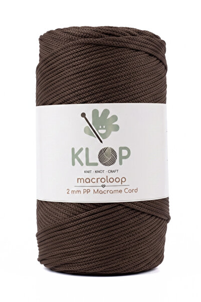 KLOP 2 mm PP Macrame Cord 200 Gr - 230 M Supla İp Ve Çanta İpliği Kahverengi