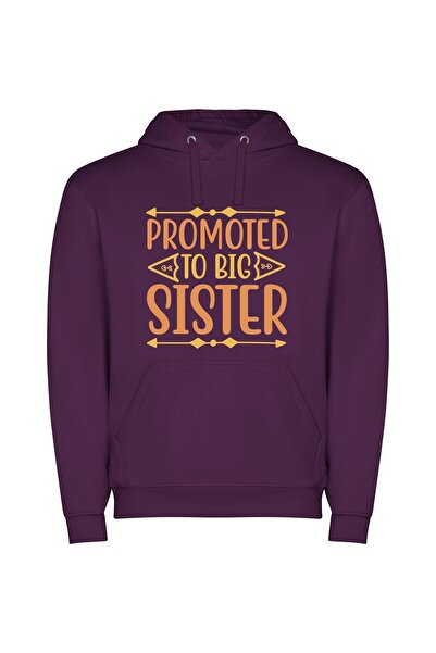 iLovePrints Sisters' Joyful Bond Φούτερ με κουκούλα σε χρώμα Μωβ