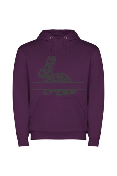 iLovePrints Starry Silhouette Rabbit Φούτερ με κουκούλα σε χρώμα Μωβ