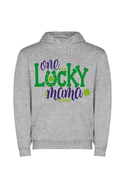iLovePrints Lucky Mama's Vibrant Oasis Φούτερ με κουκούλα σε χρώμα Γκρι
