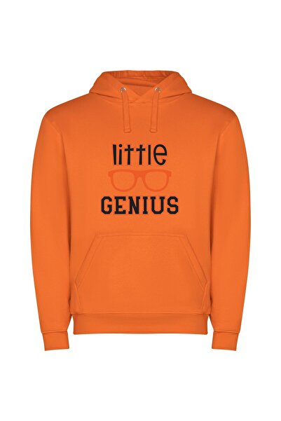 iLovePrints Nerdy Genius Glasses Φούτερ με κουκούλα σε χρώμα Πορτοκαλί