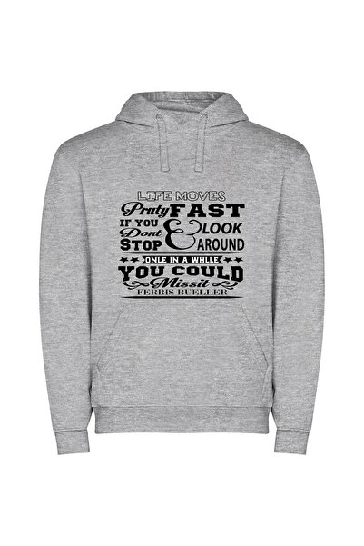 iLovePrints Graphic Monochrome Street Jive Φούτερ με κουκούλα σε χρώμα Γκρι