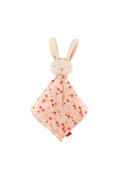 Sigikid Primul păturicuță de bumbac cu iepuraș roz, 32 cm