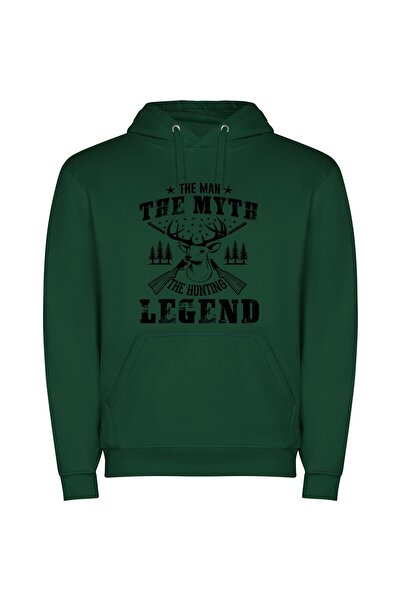 iLovePrints Wild Hunt Leather Style Φούτερ με κουκούλα σε χρώμα Πράσινο