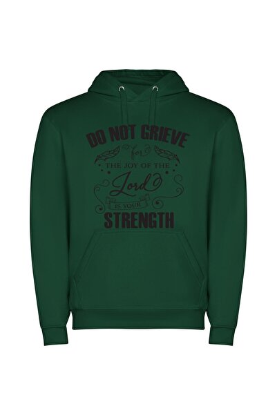 iLovePrints Joyful Strength in Lord Φούτερ με κουκούλα σε χρώμα Πράσινο