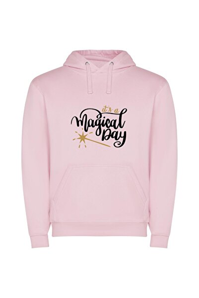 iLovePrints Gilded Magical Wonder Φούτερ με κουκούλα σε χρώμα Ροζ