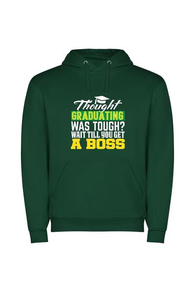 iLovePrints 2023 Grad Boss Shirt Φούτερ με κουκούλα σε χρώμα Πράσινο
