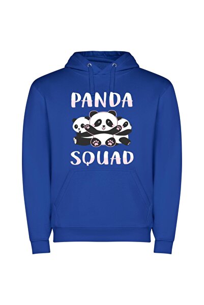 iLovePrints Panda Paws - Cute and Kawaii Φούτερ με κουκούλα σε χρώμα Μπλε