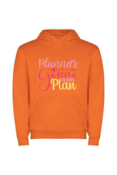 iLovePrints Colorful Planning Odyssey Φούτερ με κουκούλα σε χρώμα Πορτοκαλί