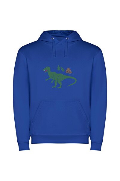 iLovePrints T-Rex Fashion Fiesta Φούτερ με κουκούλα σε χρώμα Μπλε