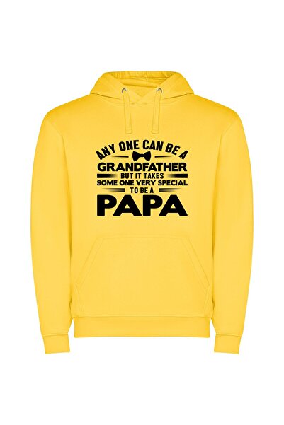 iLovePrints Papa: An Extraordinary Legacy Φούτερ με κουκούλα σε χρώμα Κίτρινο