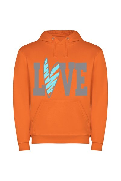 iLovePrints Love Surf Vibe Φούτερ με κουκούλα σε χρώμα Πορτοκαλί
