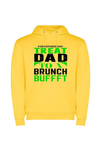 iLovePrints Daddy's Brunch Extravaganza Φούτερ με κουκούλα σε χρώμα Κίτρινο