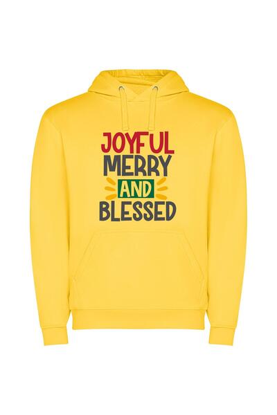 iLovePrints Blissful Festive Blessings Φούτερ με κουκούλα σε χρώμα Κίτρινο