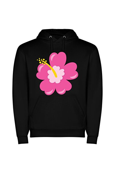 iLovePrints Blooming Colors Φούτερ με κουκούλα σε χρώμα Μαύρο