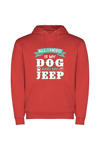 iLovePrints Dapper Drive: Canine Companion Φούτερ με κουκούλα σε χρώμα Κόκκινο