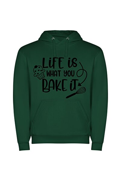 iLovePrints Bake Life Artistry Φούτερ με κουκούλα σε χρώμα Πράσινο