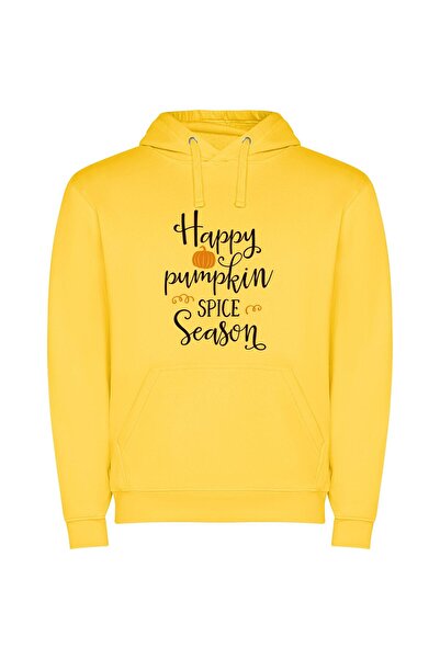 iLovePrints Seasonal Happiness Delight Φούτερ με κουκούλα σε χρώμα Κίτρινο