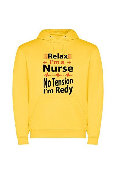 iLovePrints Nursing Serenity: Unwind Today! Φούτερ με κουκούλα σε χρώμα Κίτρινο