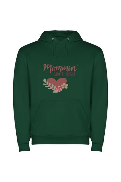 iLovePrints Heartfelt Love Blooms: AR Φούτερ με κουκούλα σε χρώμα Πράσινο