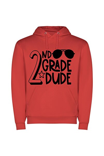 iLovePrints 2nd Grade Prodigy Emblem Φούτερ με κουκούλα σε χρώμα Κόκκινο