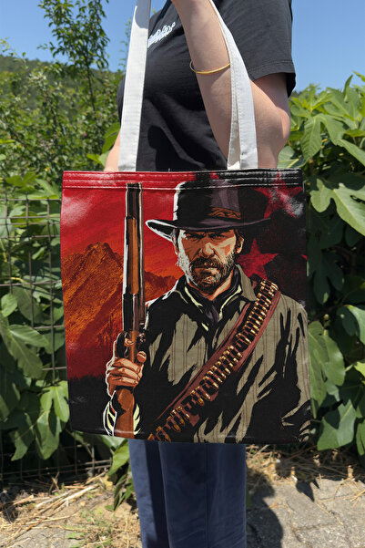 ZipZap Red Dead Redemption 2 V3 Geantă din pânză cu imprimare pe două fețe Jo...