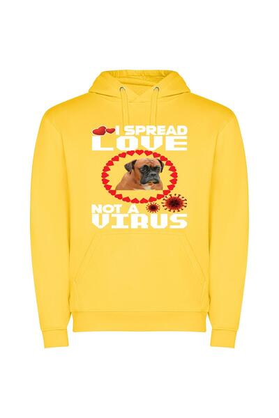iLovePrints Boxer Love: Chronicles Φούτερ με κουκούλα σε χρώμα Κίτρινο