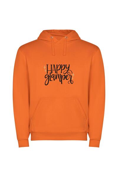 iLovePrints Glamper's Inked Euphoria Φούτερ με κουκούλα σε χρώμα Πορτοκαλί