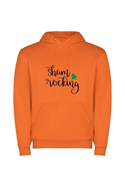 iLovePrints Shamrock Inspired Handwriting Art Φούτερ με κουκούλα σε χρώμα Πορ...
