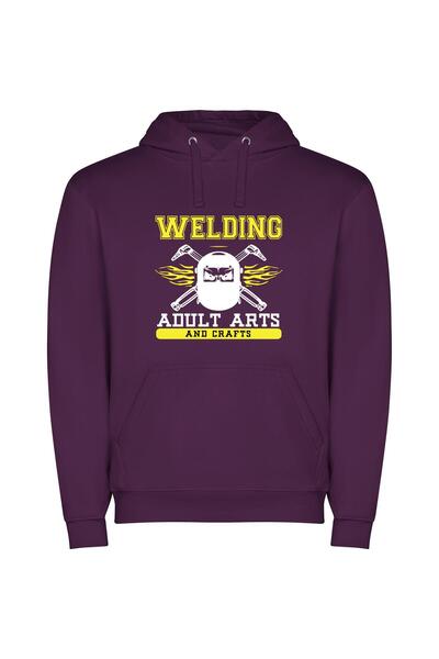iLovePrints Fancy Welding Crafts Collection Φούτερ με κουκούλα σε χρώμα Μωβ
