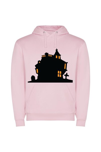 iLovePrints Eerie Manor Estate Φούτερ με κουκούλα σε χρώμα Ροζ