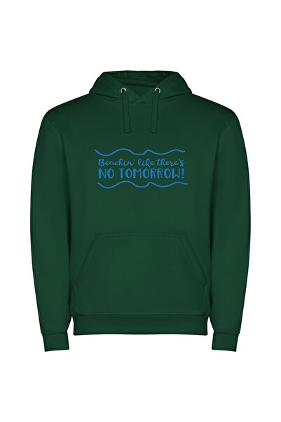 iLovePrints Beachin' Tomorrow: No Regrets Φούτερ με κουκούλα σε χρώμα Πράσινο