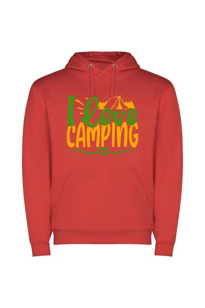 iLovePrints Tentastic Glamp-camp Delight Φούτερ με κουκούλα σε χρώμα Κόκκινο