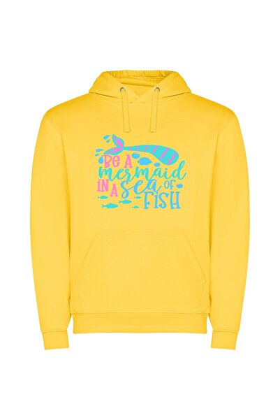 iLovePrints Enchanting Mermaid Odyssey Φούτερ με κουκούλα σε χρώμα Κίτρινο