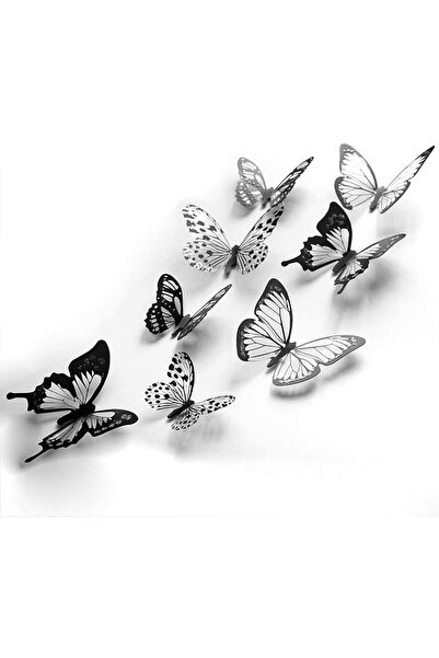 bolivia's Butterfly Wall Stickers, 72 PCS Black and White 3D Crystal Wall Dec...