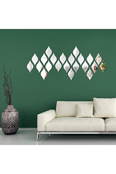 Weysat 30 Pcs Mirror Wall Stickers Decor Acrylic 3D Tear Drop Decorative Mirr...