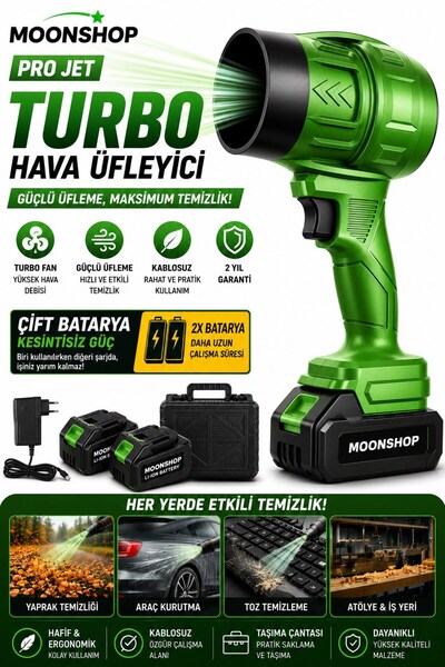 MOONSHOP Pro Jet Turbo Hava Üfleyici Fan Yaprak Üfleme Araba Cam Su Lekeleri ...