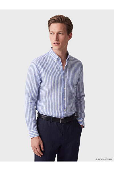 LC Waikiki I Standart Fit Striped Men's Poplin Shirt from Freezen Store