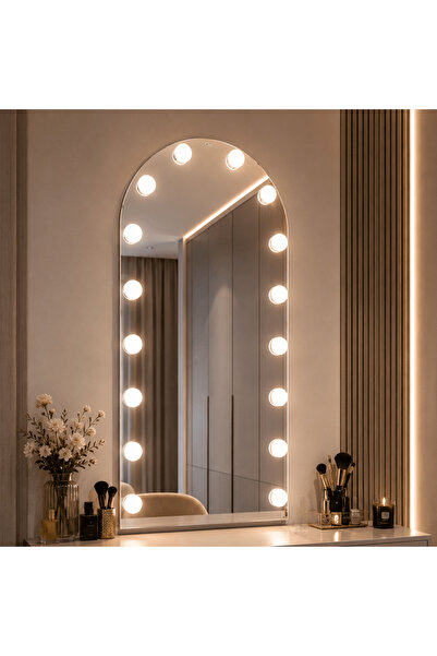 shark design Mirror with Integrated LED 60×90 cm, Decorative for Make-up, 3 L...