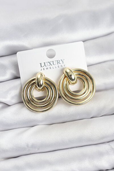 deluxe takı ve giyim Gold Color Brass Vintage Women Earrings