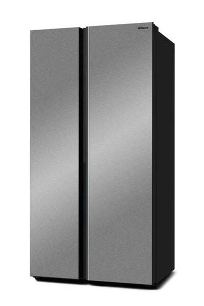 Hitachi Side By Side Refrigerator, 14.5 Cu.ft, Freezer 8.7 Cu.ft, Mettal Inox Sky Line HRSN9713ESXSA Metal Inox