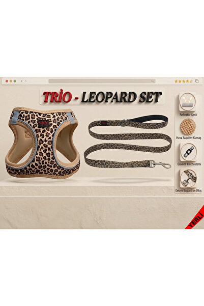 Trio Air -Mesh Küçük ve Orta Irk Kedi Köpek Göğüs Tasması Yumuşak, Nefes Alab...