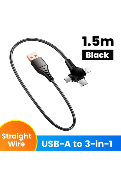 Choice1 BK02 3-in-1 Mobile phone fast charging data cable For iPhone Super fa...