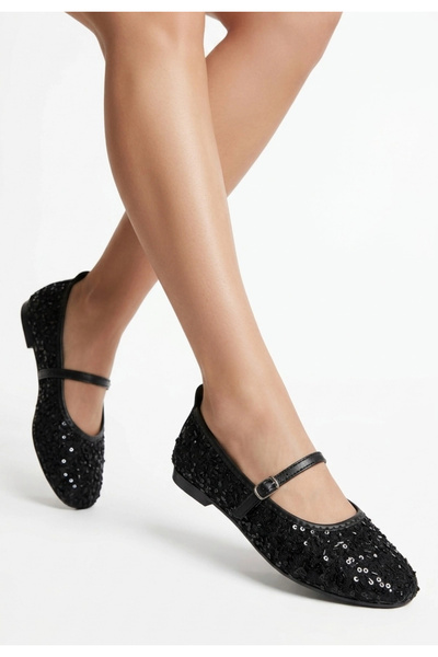 ARMÜZ Dunte black tulle ballet flats