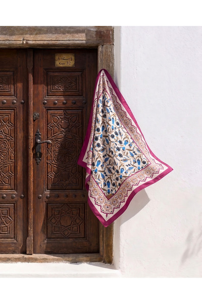 Ottoman Serisi İpek Şal – Letafet | 90x90 cm Bordo İpek Rayon Eşarp