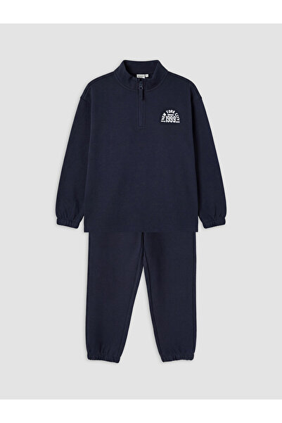 LC Waikiki Lcw Kids Navy Blue New York Printed Boys' Set