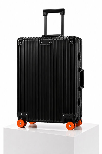 LUGGAGEMARKETİM حقيبة سفر ألمنيوم كامل أصلية 100%، هيكل فاخر، عجلات مزدوجة 36...