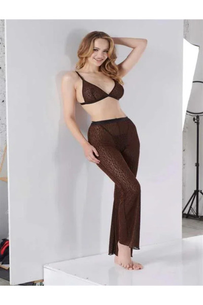 SS HOME CONCEPT Black Bra Pajama Set