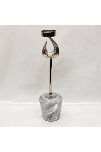 Generic Nourhan T-Light Holder Small White Silver 8X8X33 Cm